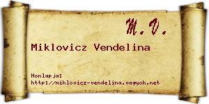Miklovicz Vendelina névjegykártya